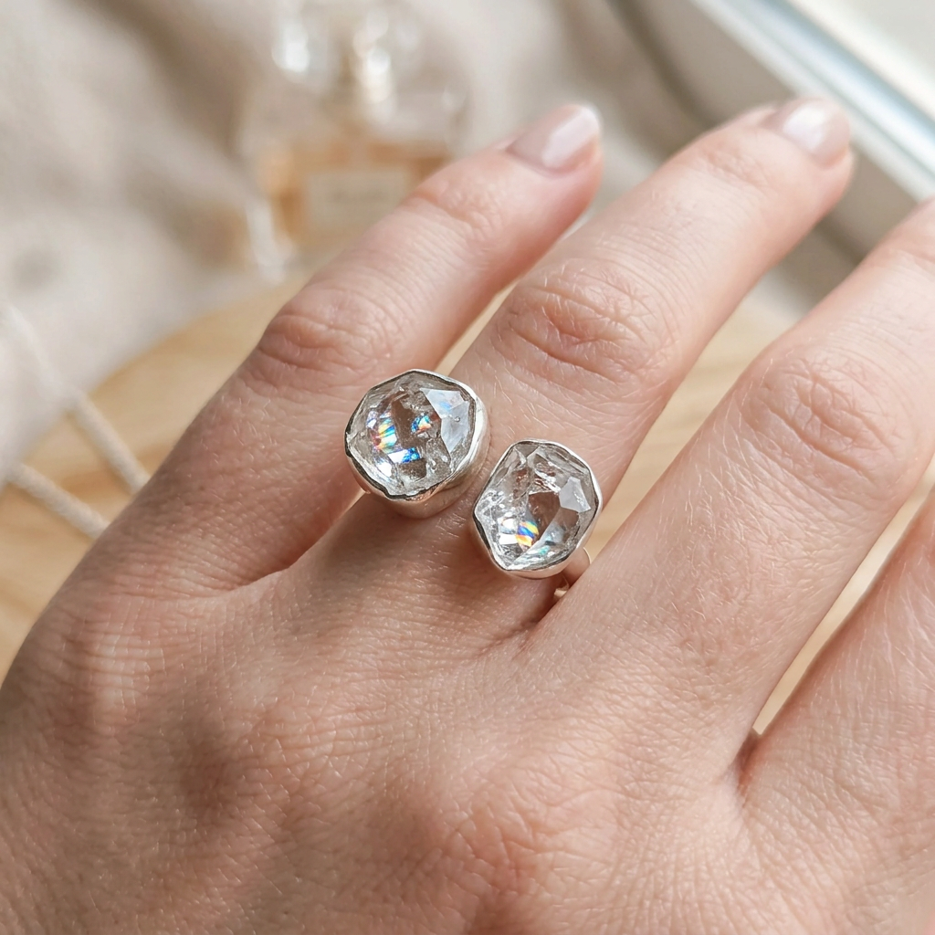 Sterling Silver Herkimer Diamond Ring