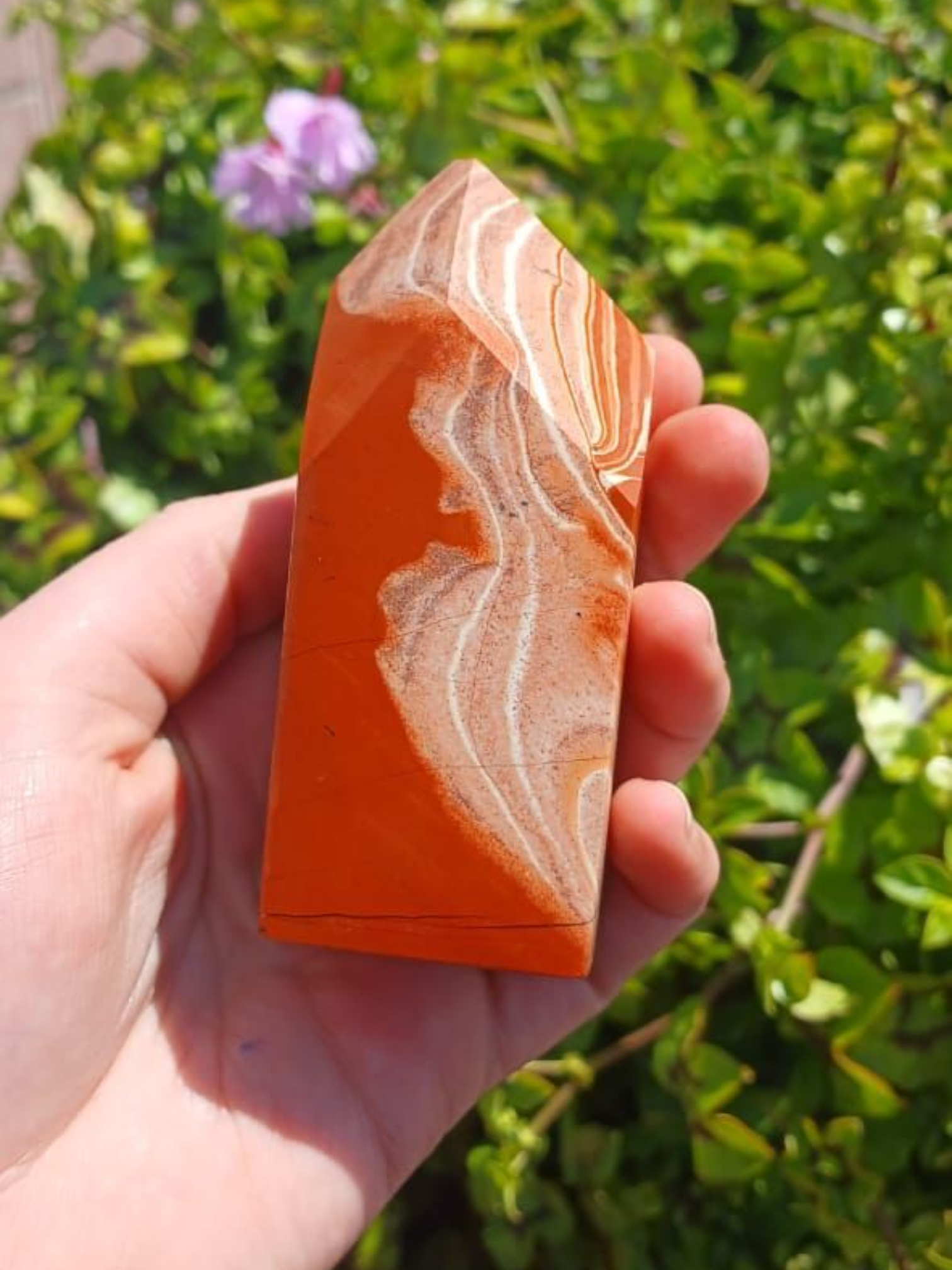 FLOWER JASPER POLISHED PRISM