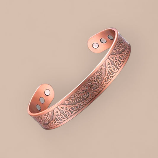 COPPER BANGLE WITH MAGNETS ADJUSTABLE