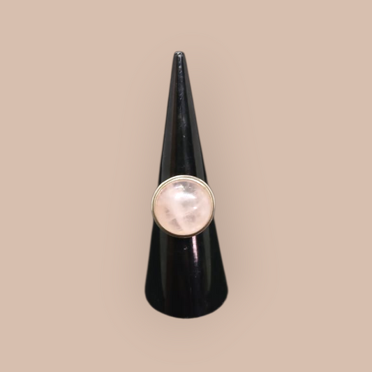 ROSE QUARTZ STERLING SILVER RING
