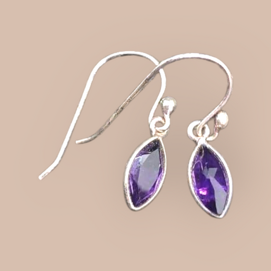 STERLING SILVER AMATHYST EARRINGS 