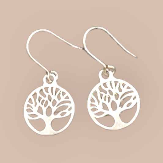 STERLING SILVER TREE OF LIFE EARRINGS 