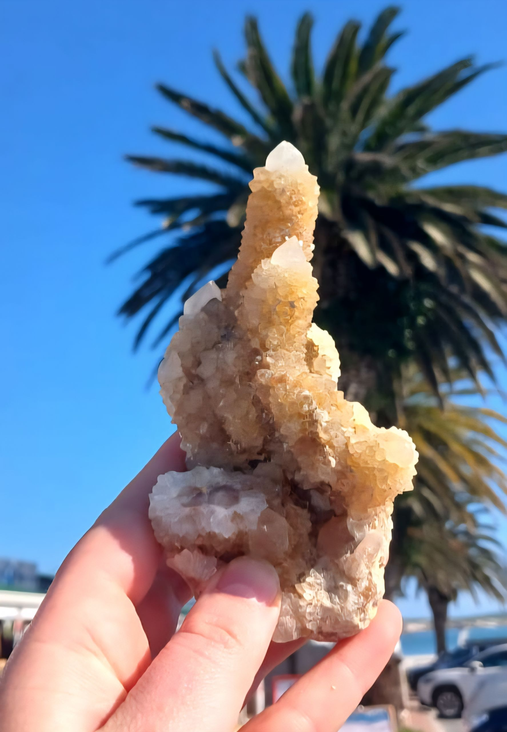 SPIRIT QUARTZ CLUSTER YELLOW LIMONITE