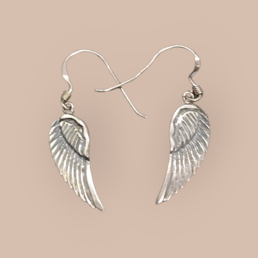 STERLING SILVER WING EARRINGS 