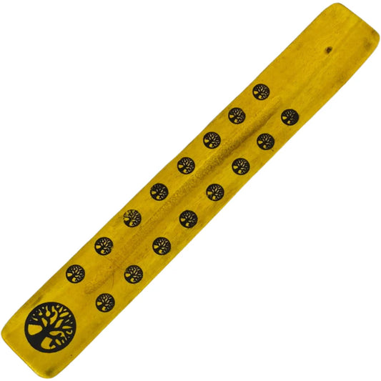 ASH FLAT YELLOW WOOD TREE OF LIFE INCENSE HOLDER