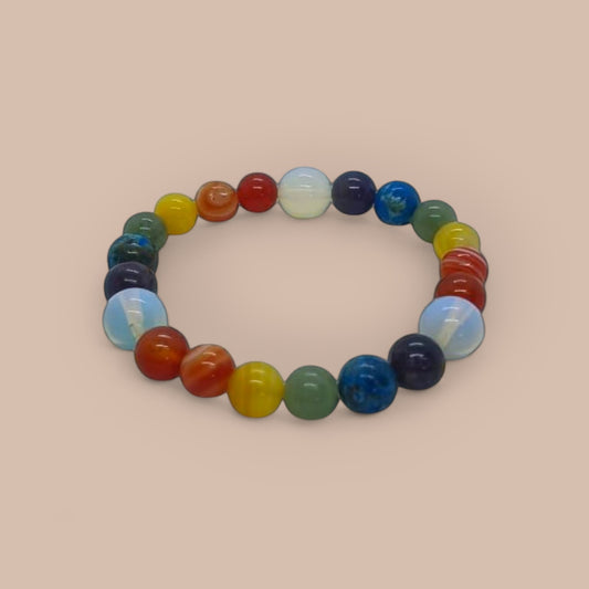 BRACELET CHAKRA BEADS 8MM