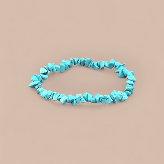 BRACELET IMITATION TURQUOISE HOWLITE CHIPS