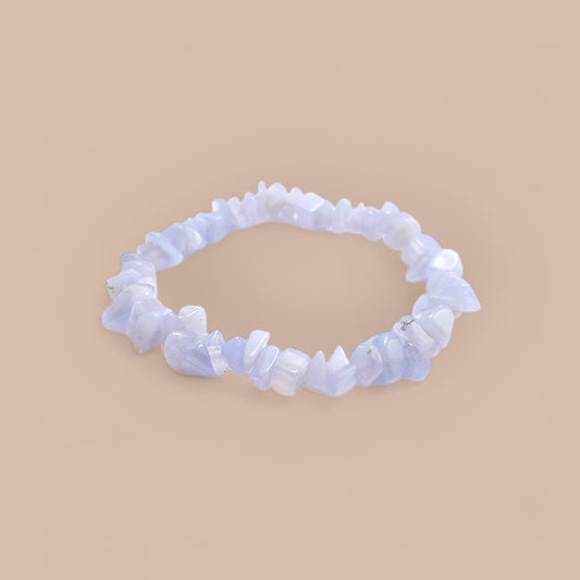 BRACELET BLUE LACE AGATE CHIPS