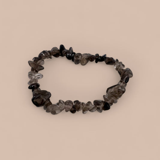 BRACELET SMOKEY QUARTZ CHIPS 
