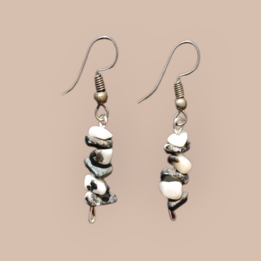 ZEBRA JASPER CHIPS EARRING