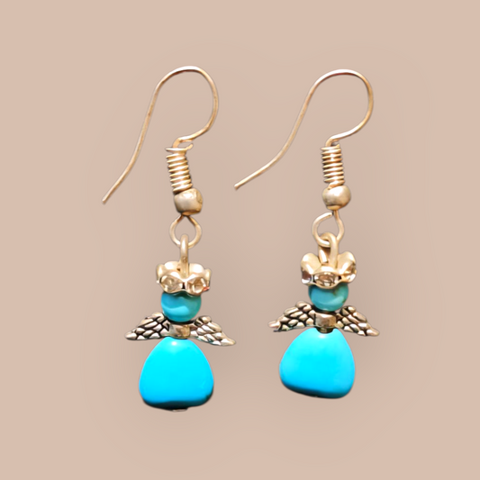 IMITATION TURQUOISE ANGEL EARRINGS 
