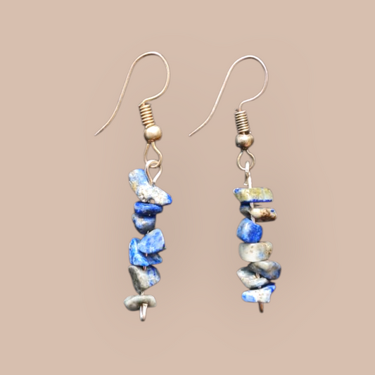 LAPIS LAZULI CHIPS EARRINGS 