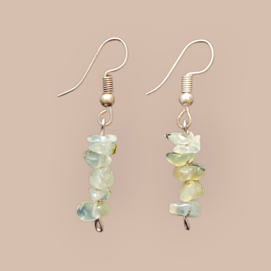 PREHNITE CHIPS EARRINGS 