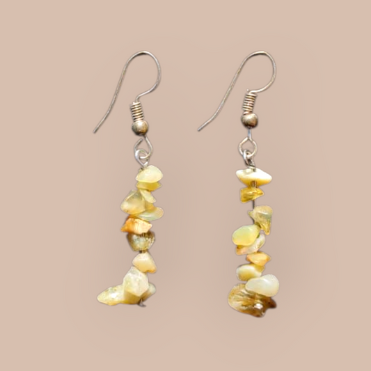 YELLOW OPAL CHIPS EARRINGS 