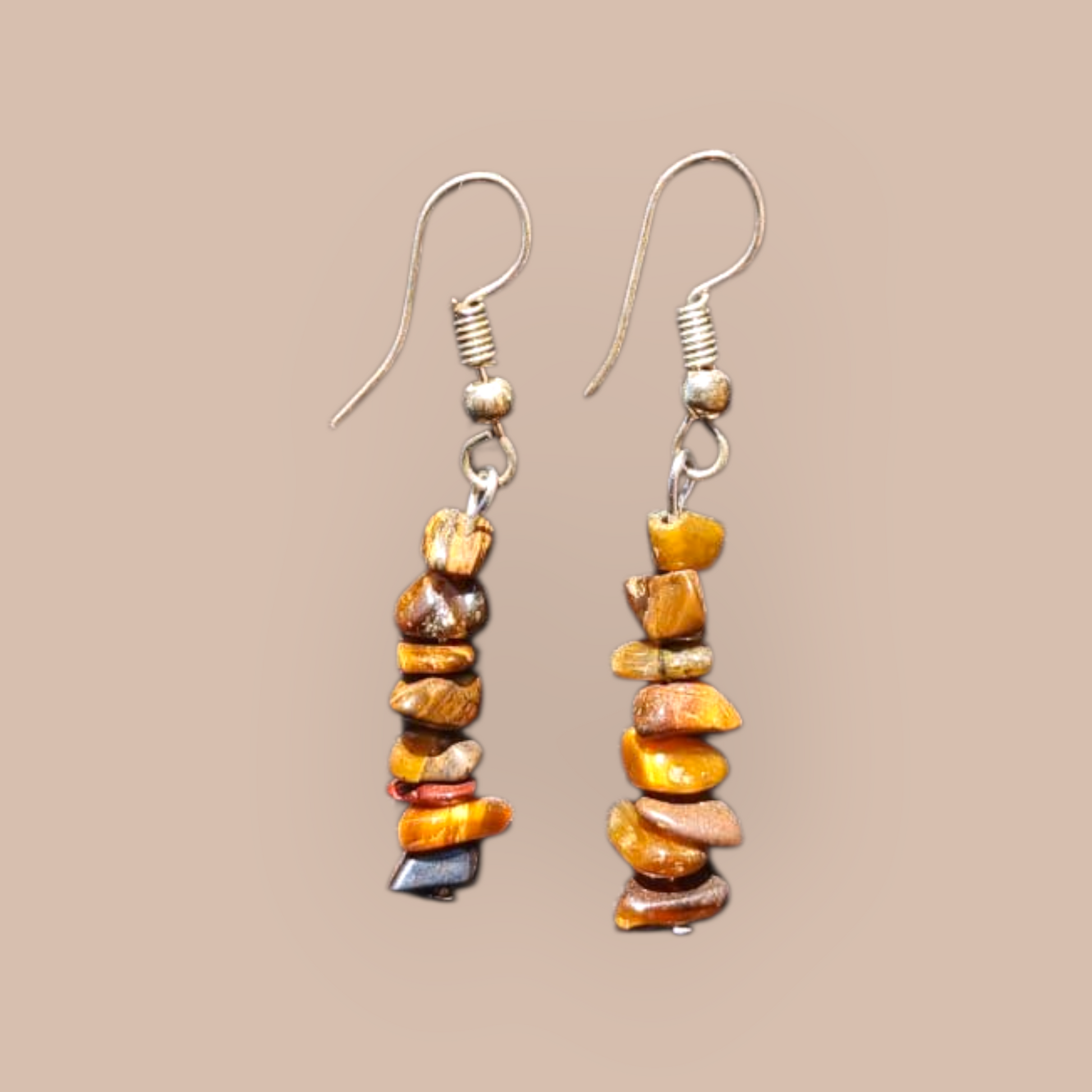 TIGERS EYE CHIPS EARRINGS 