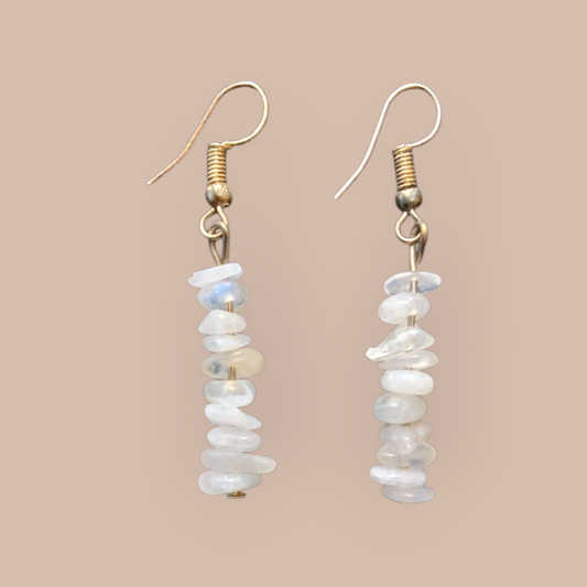RAINBOW MOONSTONE CHIPS EARRINGS 