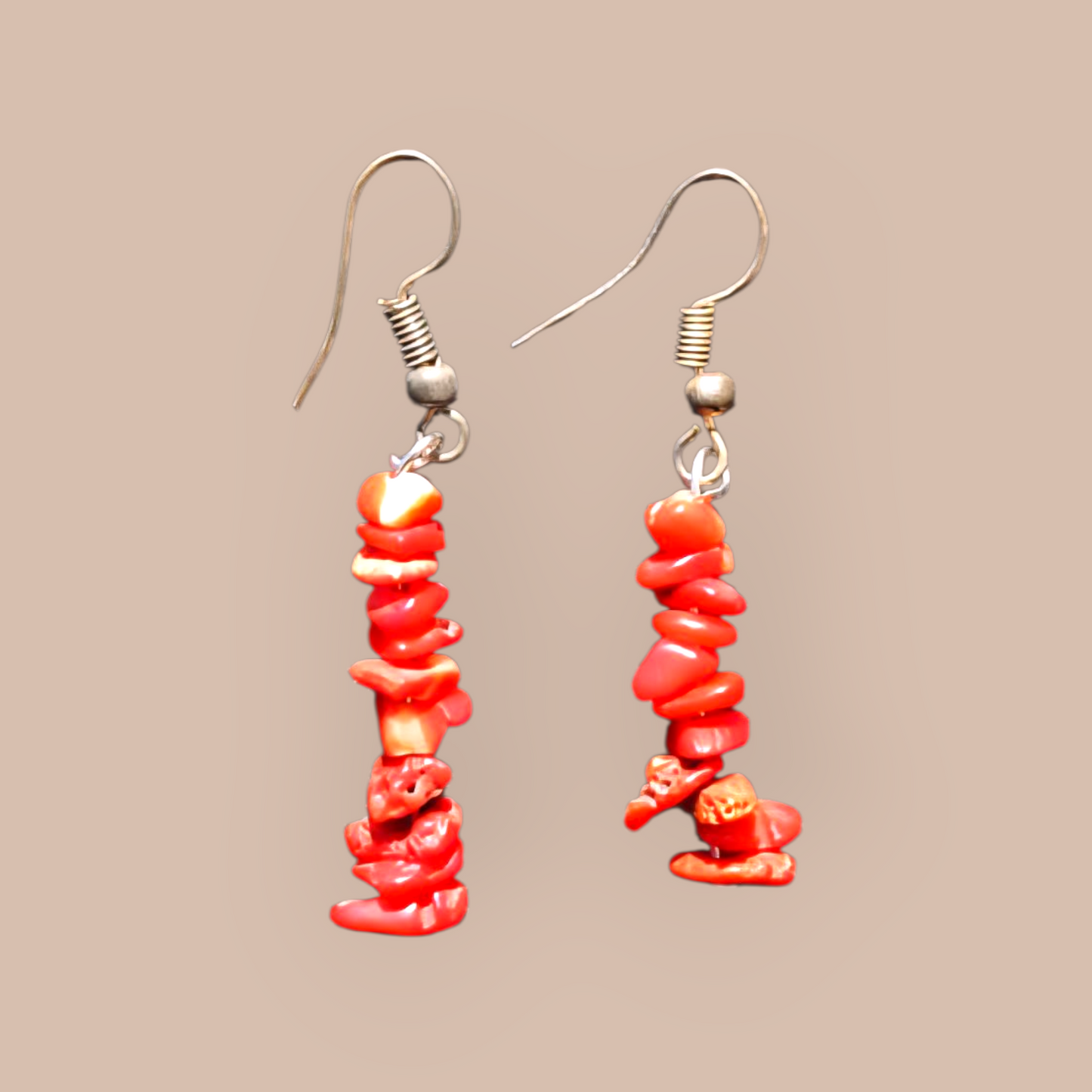 CORAL CHIPS EARRINGS 