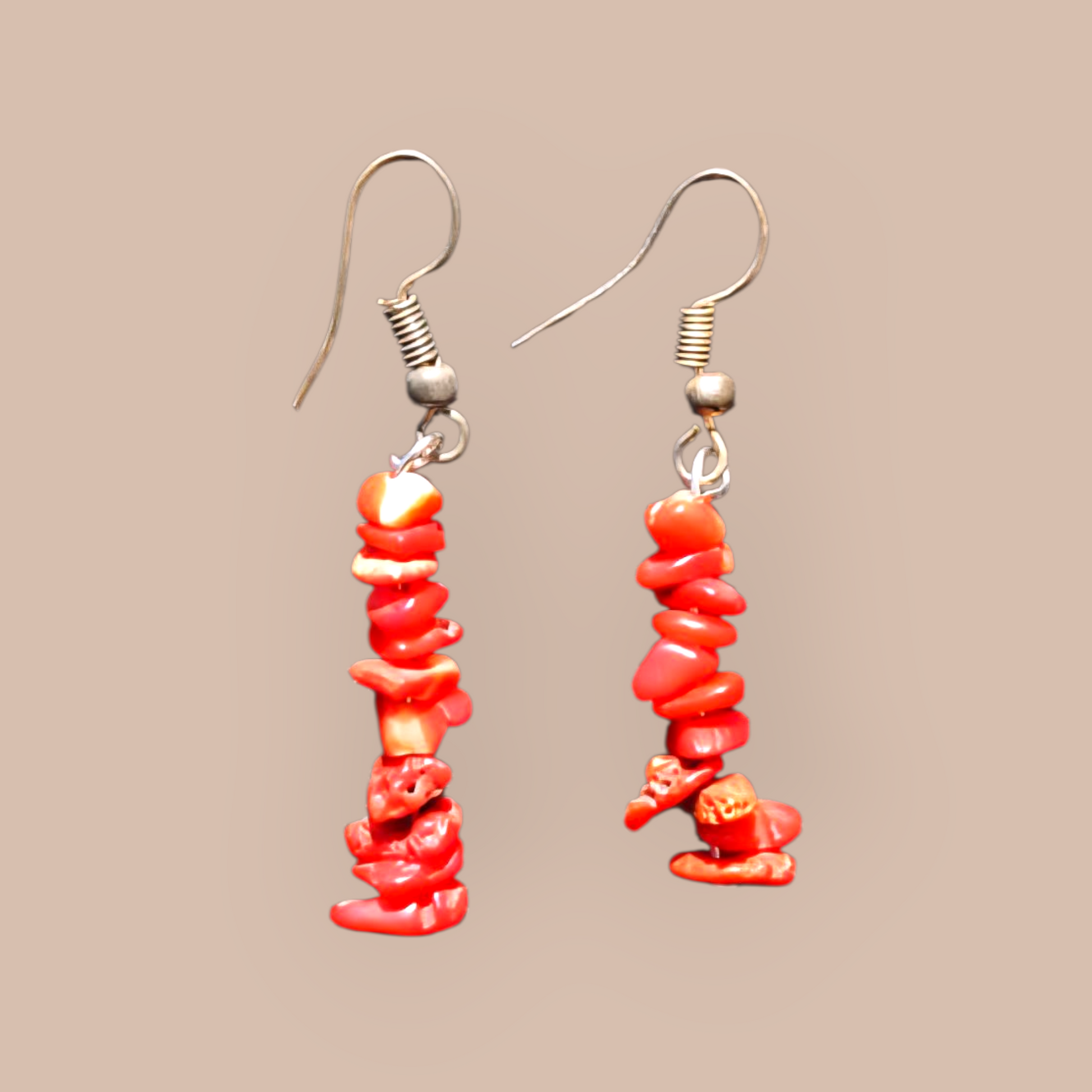CORAL CHIPS EARRINGS 