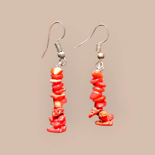 CORAL CHIPS EARRINGS 