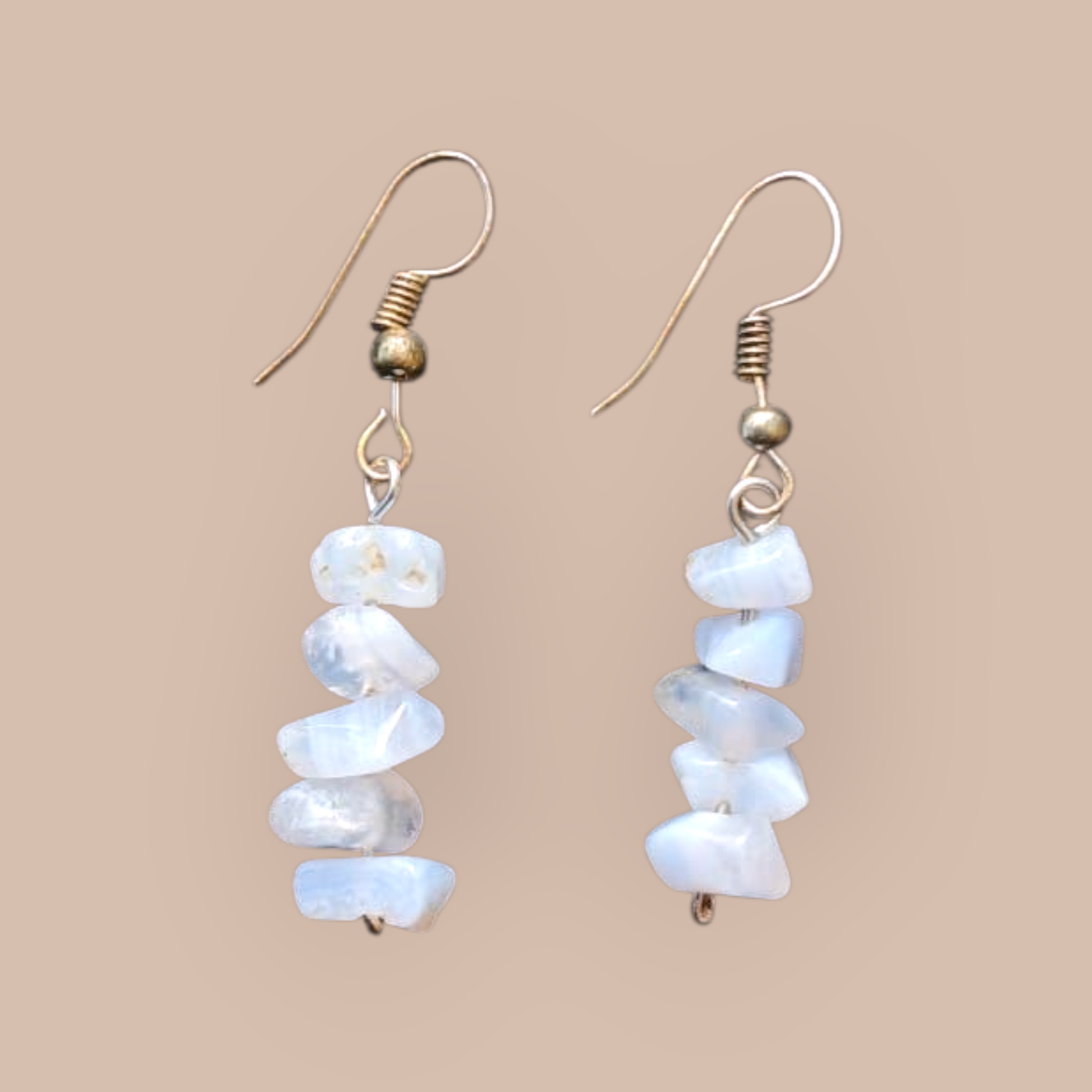 BLUE LACE AGATE CHIPS EARRINGS