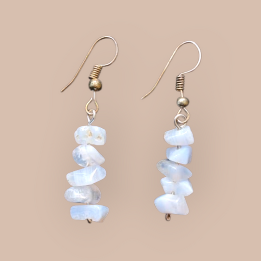 BLUE LACE AGATE CHIPS EARRINGS