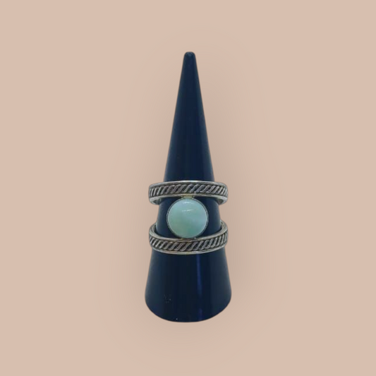STERLING SILVER LARIMAR RING 
