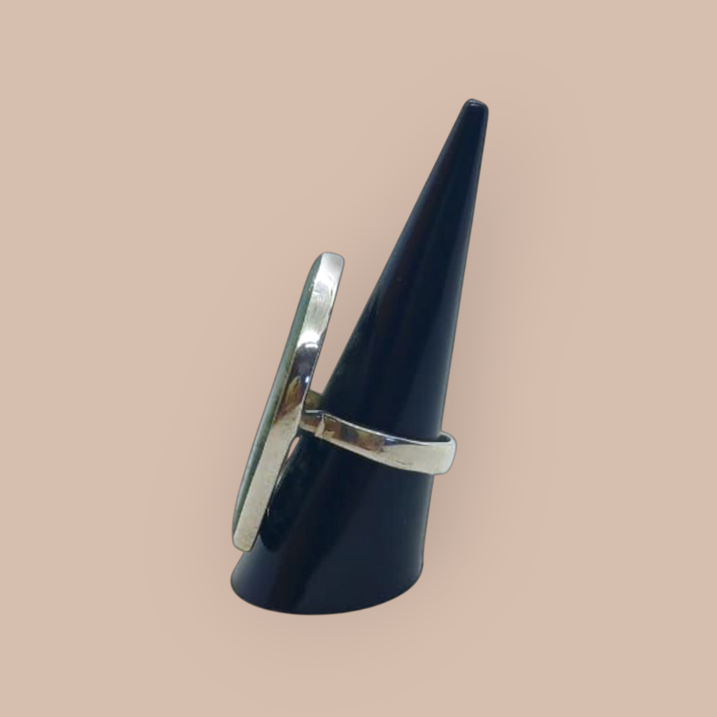 STERLING SILVER MOSS AGATE RING 