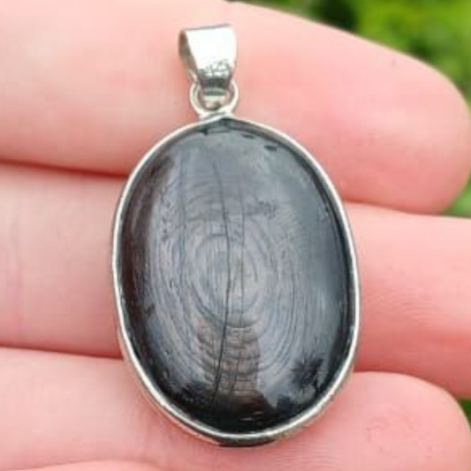 STERLING SILVER HYPERSTENE PENDANT
