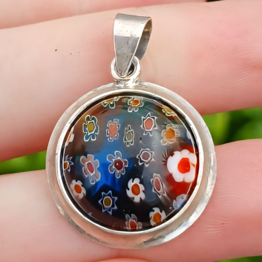 STERLING SILVER FLOWER PENDANT 