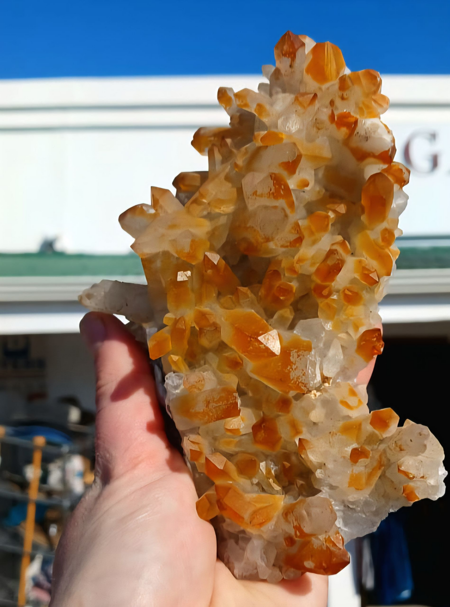 ORANGE RIVER QUARTZ CLUSTER 14CM