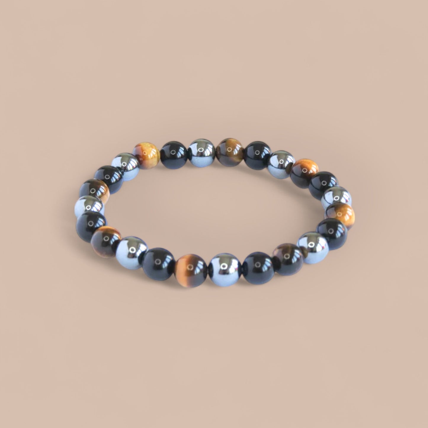 BRACELET TRIPLE PROTECTION BEADS 8MM