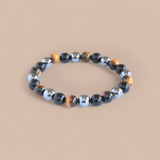 BRACELET TRIPLE PROTECTION BEADS 8MM