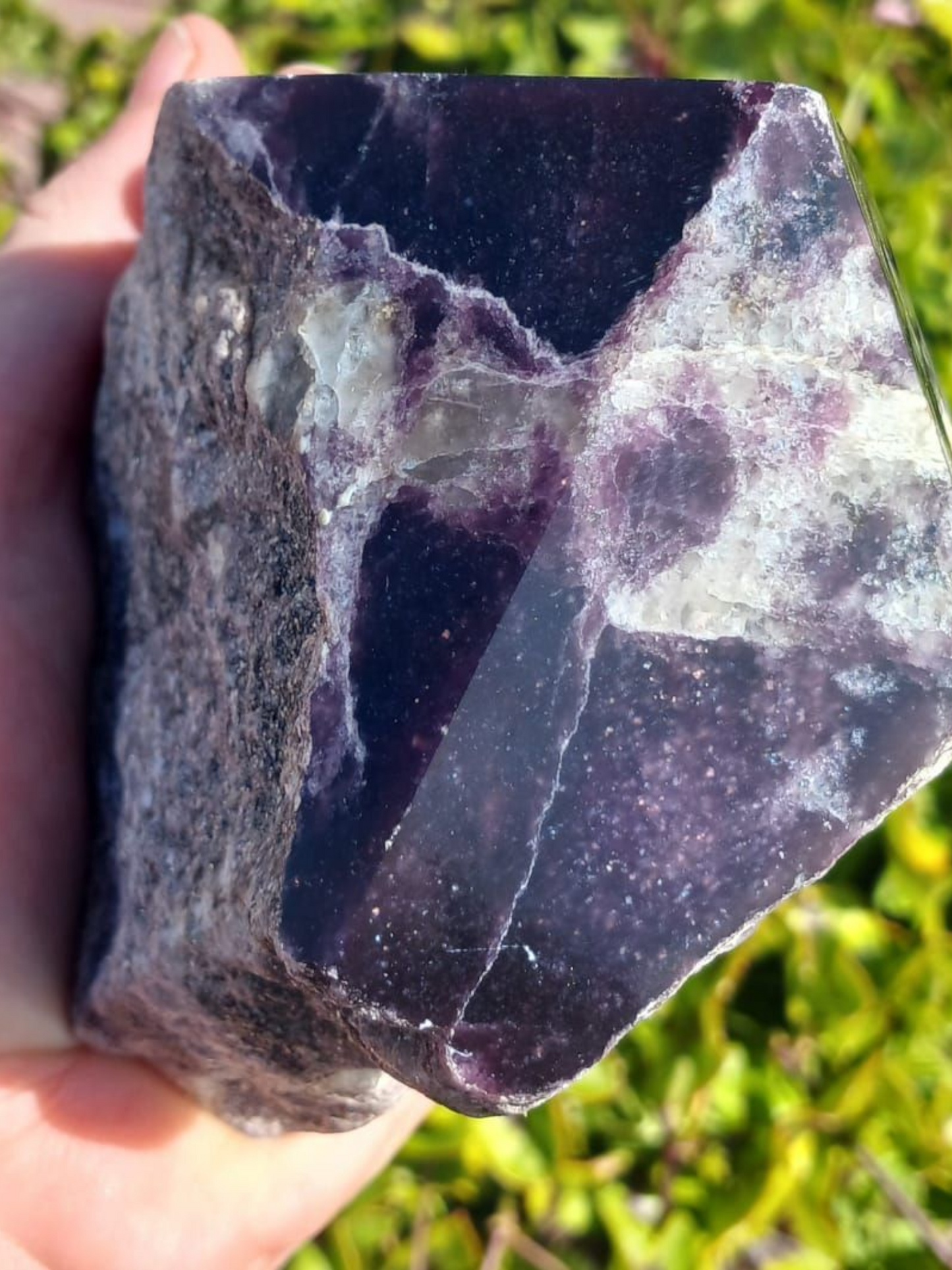 DARK PURPLE LEPIDOLITE WITH POLISHED POINT