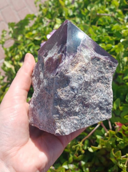  DARK PURPLE LEPIDOLITE WITH POLISHED POINT