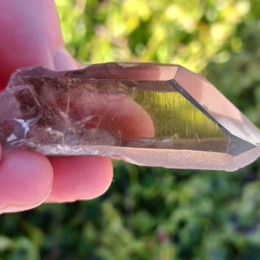 SMOKEY QUARTZ POINTS WITH WINDOW TERMINATIONS 