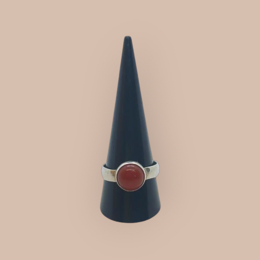 STERLING SILVER CARNELIAN RING 