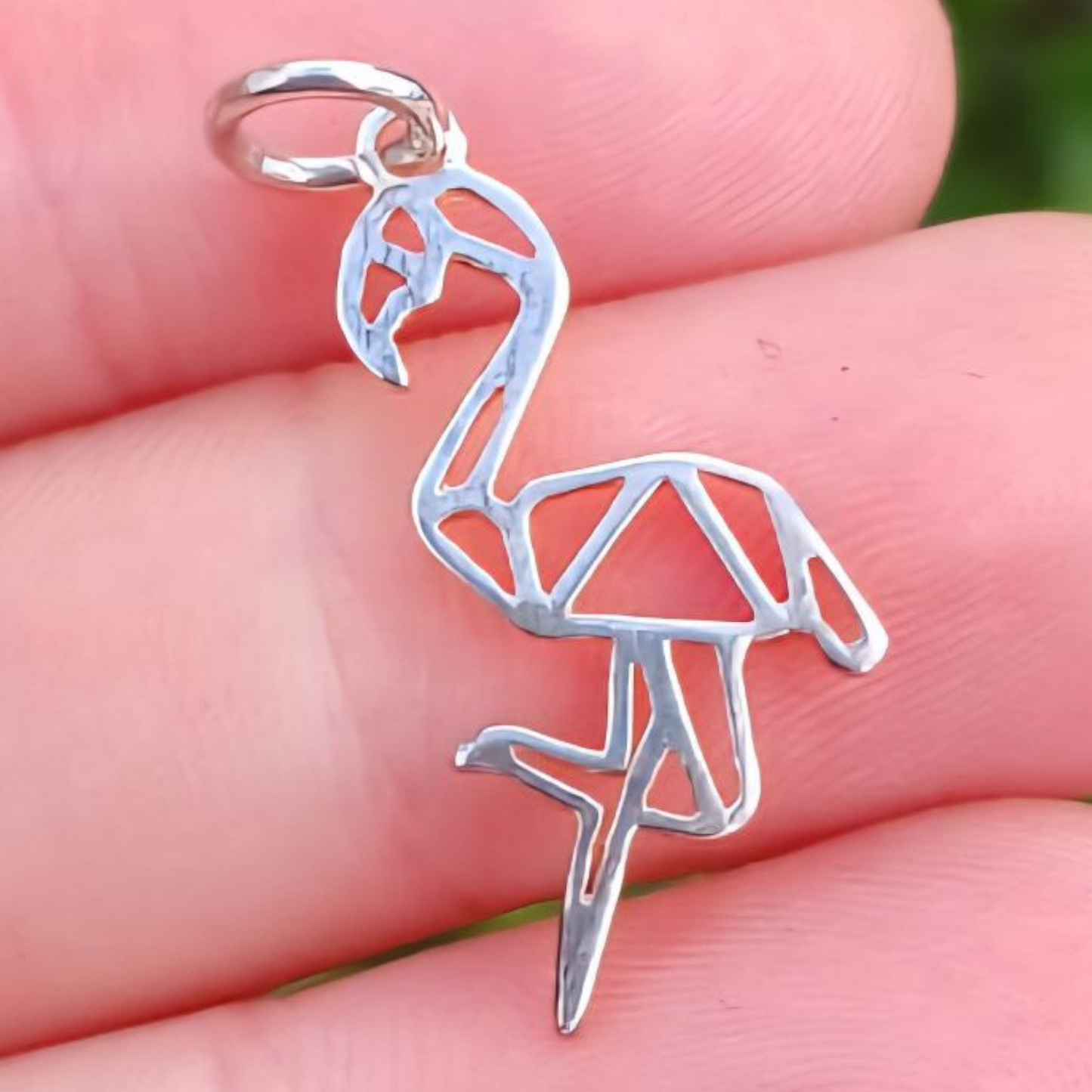 STERLING SILVER FLAMINGO PENDANT 
