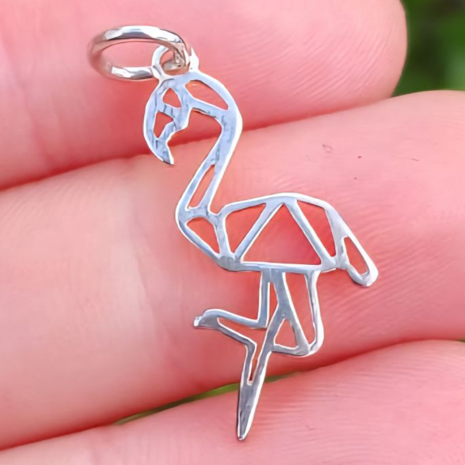 STERLING SILVER FLAMINGO PENDANT 