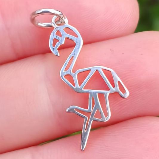 STERLING SILVER FLAMINGO PENDANT 