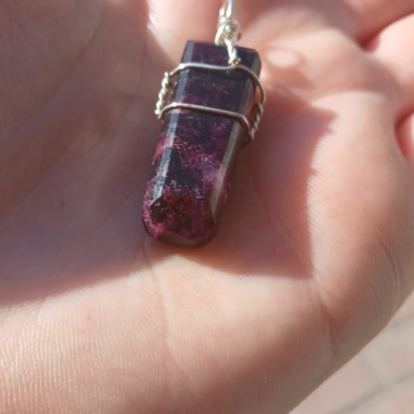 SUGILITE PENDANT STERLING SILVER WIRE WRAPPED