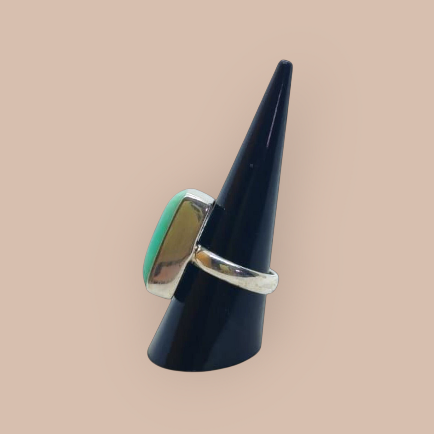 STERLING SILVER CHRYSOPHASE RING