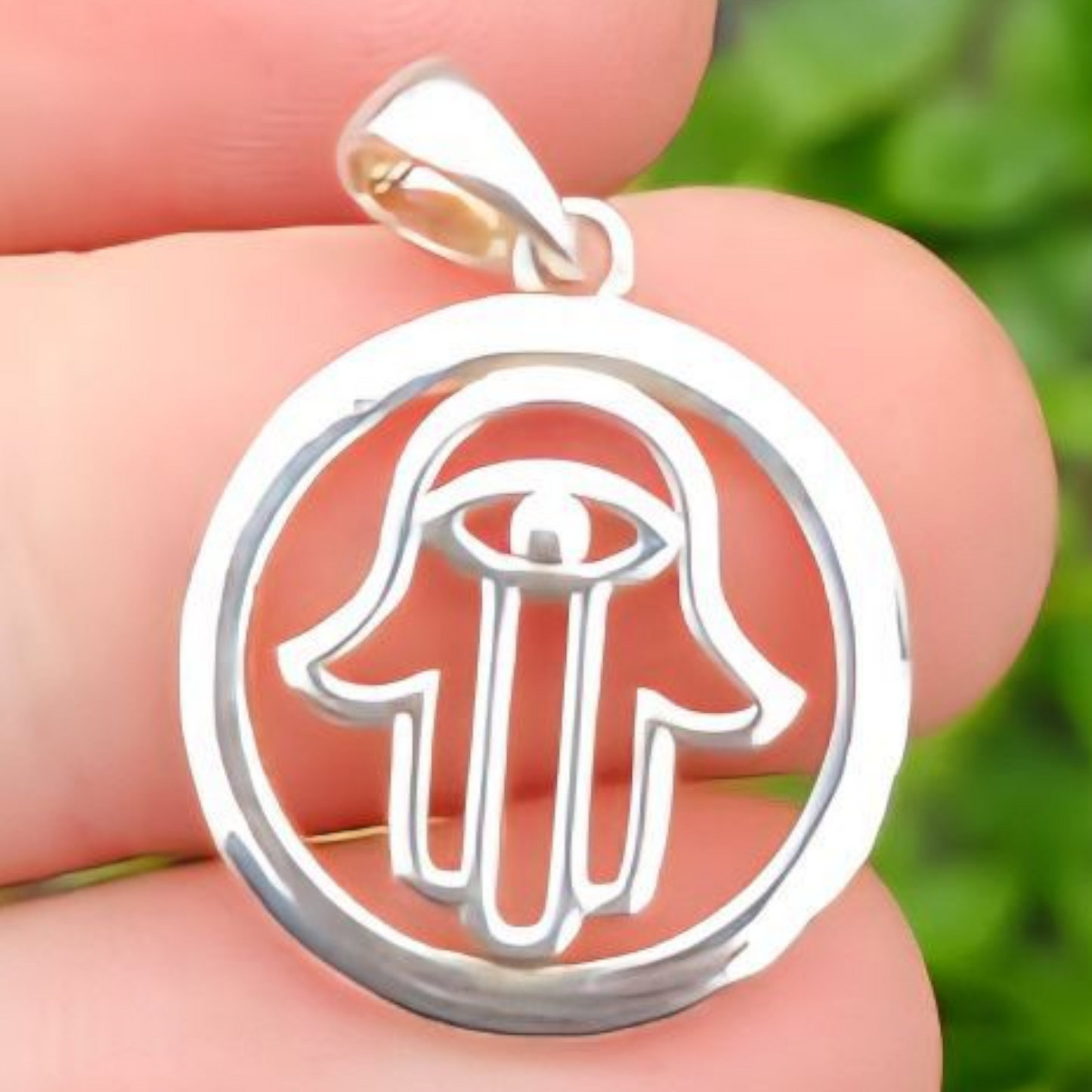 STERLING SILVER HAMSA PENDANT 