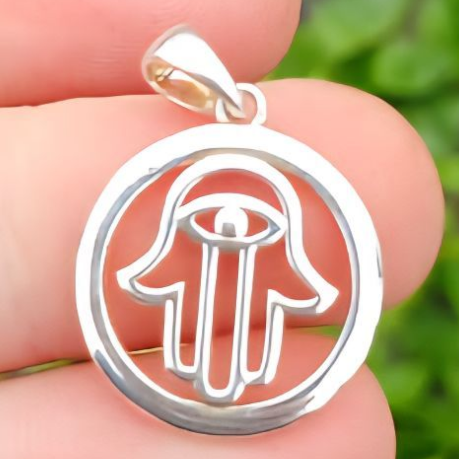 STERLING SILVER HAMSA PENDANT 