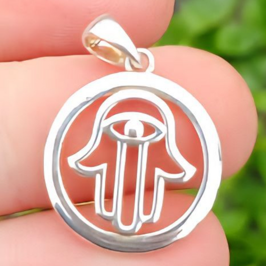 STERLING SILVER HAMSA PENDANT 