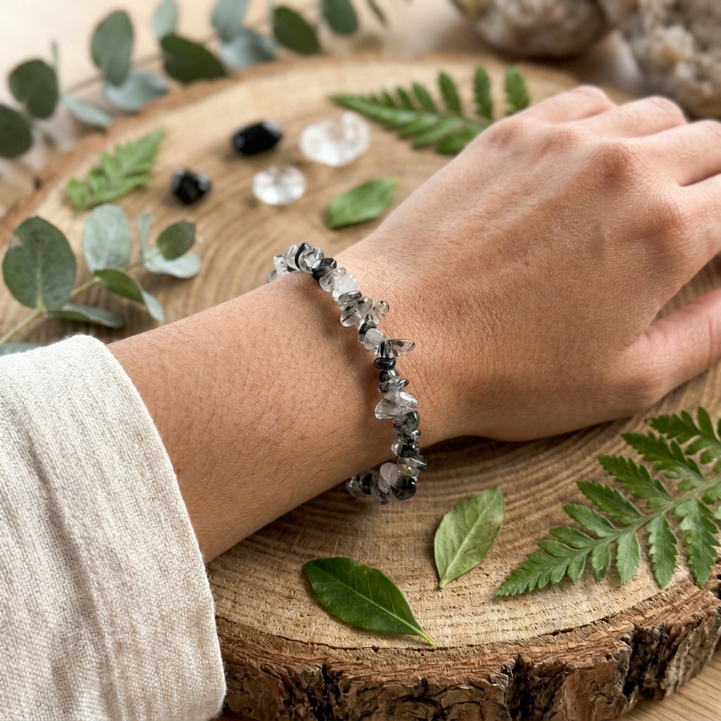 TOURMALINE QUARTZ CHIP BRACELET