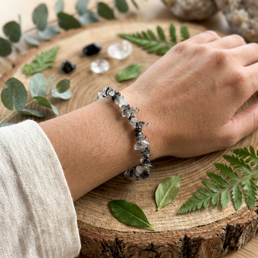 TOURMALINE QUARTZ CHIP BRACELET