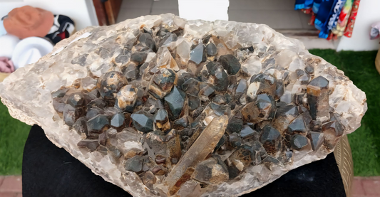 SMOKEY QUARTZ CLUSTER LARGE AND RARE FIND!