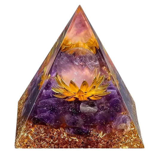 FLOWER OF LIFE AMETHYST PYRAMID ORGONITE