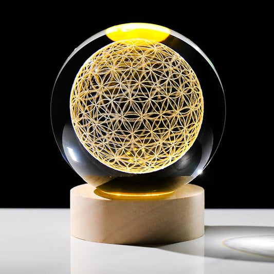 FLOWER OF LIFE GLASS BALL LIGHT