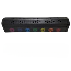 ASH BOX WOODEN BLACK CHAKRA